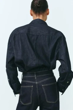 Outlet CAMISA DENIM TRF BOLSILLO Mujer Camisas / Blusas