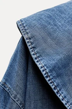 Clearance CAMISA DENIM TRF CUELLO BOBO Mujer Camisas / Blusas