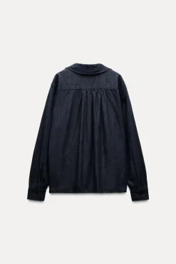 Sale CAMISA DENIM TRF CUELLO BOBO Mujer Camisas / Blusas