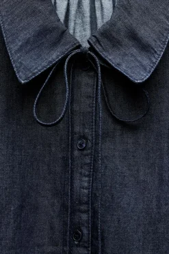 Sale CAMISA DENIM TRF CUELLO BOBO Mujer Camisas / Blusas