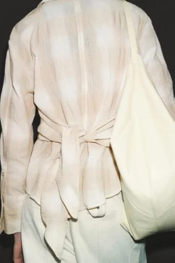 Online CAMISA DRAPEADA CUADROS ZW COLLECTION Mujer Camisas / Blusas