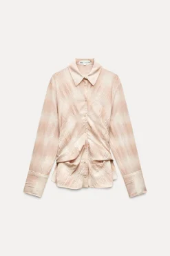 Online CAMISA DRAPEADA CUADROS ZW COLLECTION Mujer Camisas / Blusas