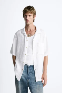 Discount CAMISA EFECTO ARRUGADO Hombre Camisas