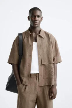 Hot CAMISA EFECTO ARRUGADO Hombre Camisas