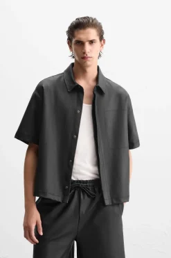 Clearance CAMISA EFECTO ENCERADO Hombre Camisas