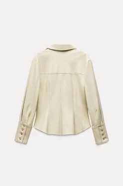 Online CAMISA EFECTO PIEL ENTALLADA Mujer Camisas / Blusas