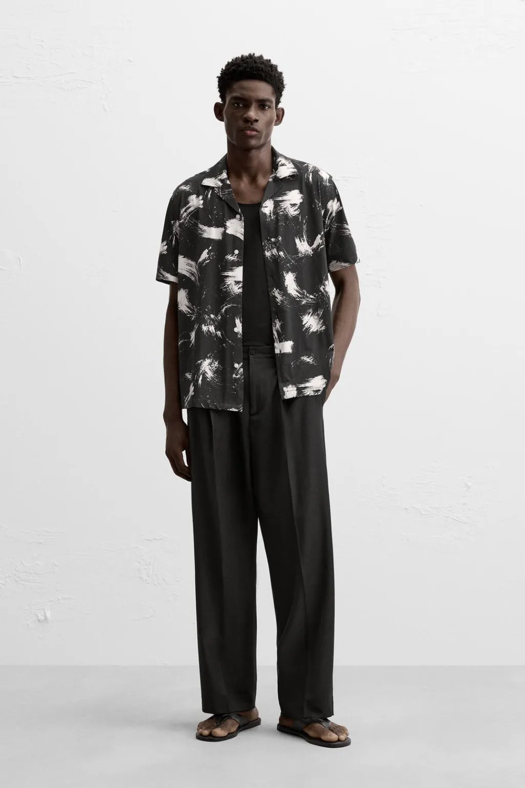 Online CAMISA ELÁSTICA ESTAMPADO ABSTRACTO Hombre Camisas