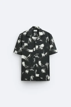 Online CAMISA ELÁSTICA ESTAMPADO ABSTRACTO Hombre Camisas