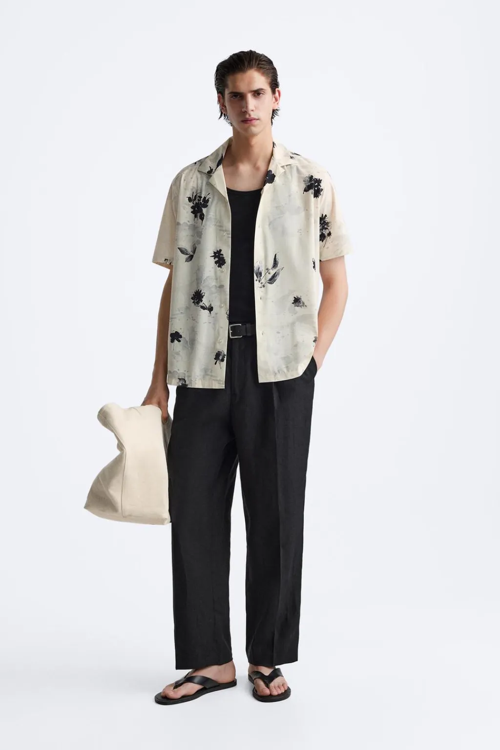 New CAMISA ELÁSTICA ESTAMPADO FLORAL Hombre Camisas