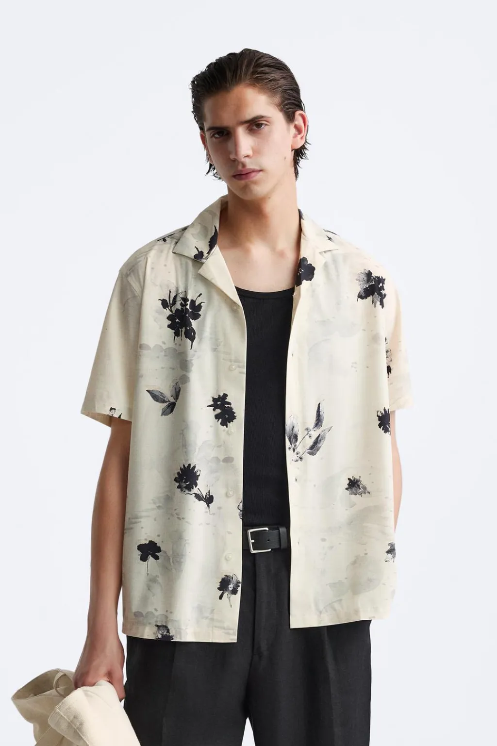 New CAMISA ELÁSTICA ESTAMPADO FLORAL Hombre Camisas