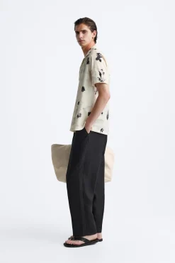 New CAMISA ELÁSTICA ESTAMPADO FLORAL Hombre Camisas