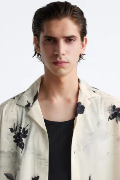New CAMISA ELÁSTICA ESTAMPADO FLORAL Hombre Camisas