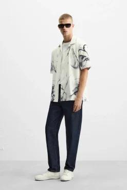 Fashion CAMISA ELÁSTICA ESTAMPADO ABSTRACTO Hombre Camisas