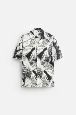 Clearance CAMISA ELÁSTICA ESTAMPADO HOJAS Hombre Camisas