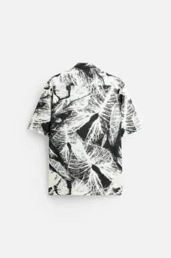 Clearance CAMISA ELÁSTICA ESTAMPADO HOJAS Hombre Camisas
