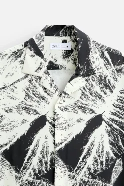 Clearance CAMISA ELÁSTICA ESTAMPADO HOJAS Hombre Camisas