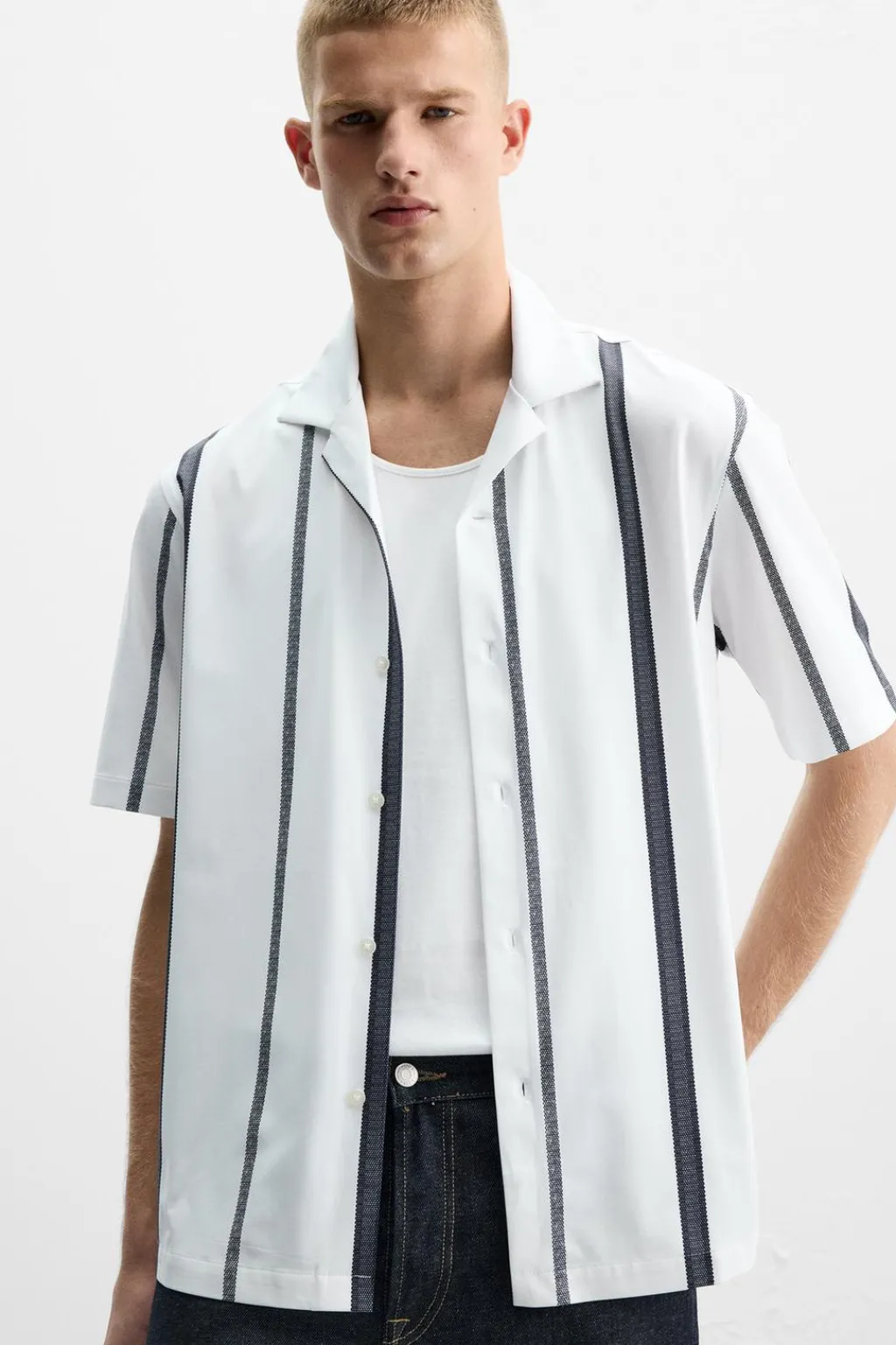 Discount CAMISA ELÁSTICA ESTAMPADO RAYAS Hombre Camisas