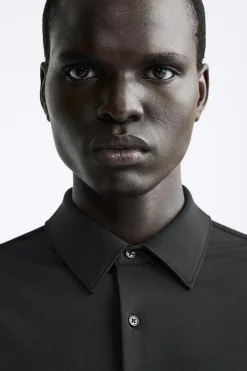 Hot CAMISA ELÁSTICA ESTRUCTURA Hombre Camisas