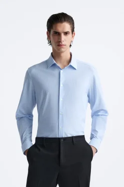 New CAMISA ELÁSTICA RAYAS Hombre Camisas
