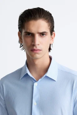 New CAMISA ELÁSTICA RAYAS Hombre Camisas