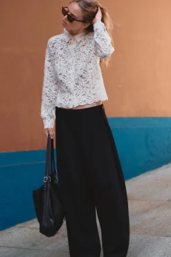 New CAMISA ENCAJE Mujer Camisas / Blusas