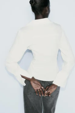 Online CAMISA ENTALLADA CORCHETES OCULTOS Mujer Camisas / Blusas