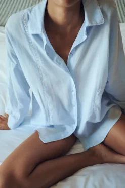 Sale CAMISA ENTREDÓS CON LINO Mujer Camisas / Blusas