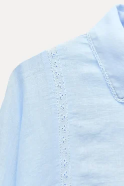 Sale CAMISA ENTREDÓS CON LINO Mujer Camisas / Blusas