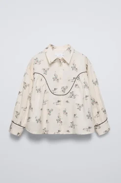 Niños ZARA 6 - 14 Años·Blusas / Camisas|6 - 14 Años·Total Look<CAMISA ESTAMPADA BOTAS