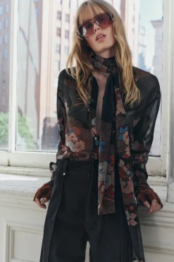 Best CAMISA ESTAMPADA FLORES ZW COLLECTION Mujer Camisas / Blusas