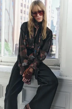 Best CAMISA ESTAMPADA FLORES ZW COLLECTION Mujer Camisas / Blusas