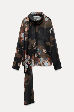 Best CAMISA ESTAMPADA FLORES ZW COLLECTION Mujer Camisas / Blusas