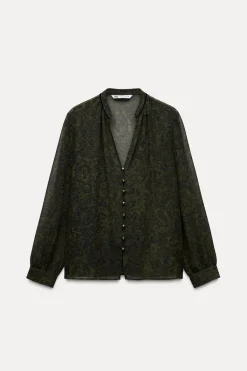 Clearance CAMISA ESTAMPADA VIVO TERCIOPELO Mujer Camisas / Blusas