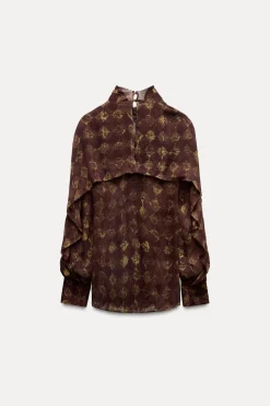 Outlet CAMISA ESTAMPADA VOLANTE ZW COLLECTION Mujer Camisas / Blusas