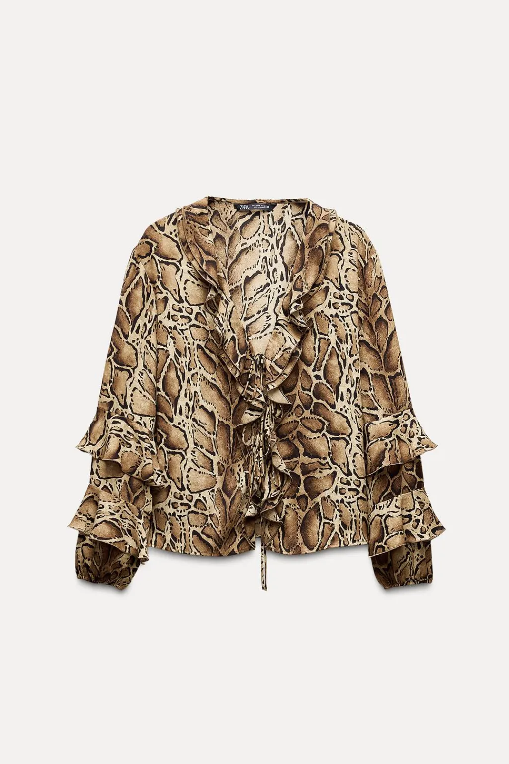 New CAMISA ESTAMPADO ANIMAL VOLANTES Mujer Camisas / Blusas