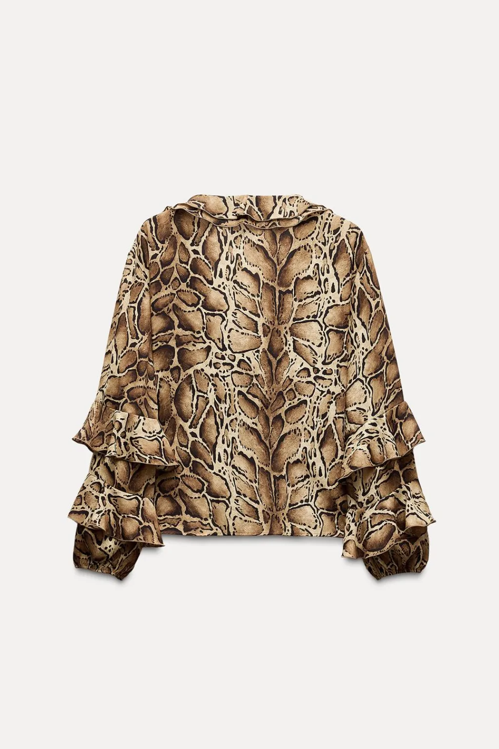 New CAMISA ESTAMPADO ANIMAL VOLANTES Mujer Camisas / Blusas