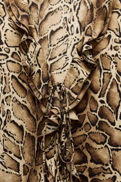 New CAMISA ESTAMPADO ANIMAL VOLANTES Mujer Camisas / Blusas