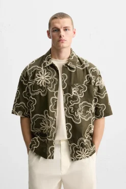 Fashion CAMISA ESTAMPADO FLORAL Hombre Camisas