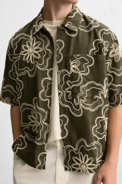 Fashion CAMISA ESTAMPADO FLORAL Hombre Camisas