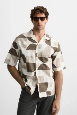 Online CAMISA ESTAMPADO GEOMÉTRICO Hombre Camisas