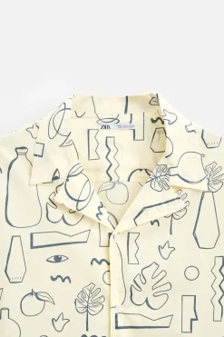 New CAMISA ESTAMPADO OBJETOS Hombre Camisas