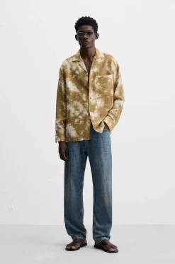 New CAMISA ESTAMPADO TIE DYE Hombre Camisas