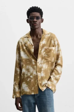 New CAMISA ESTAMPADO TIE DYE Hombre Camisas