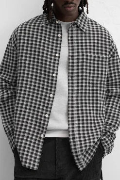 New CAMISA ESTRUCTURA CUADROS Hombre Camisas