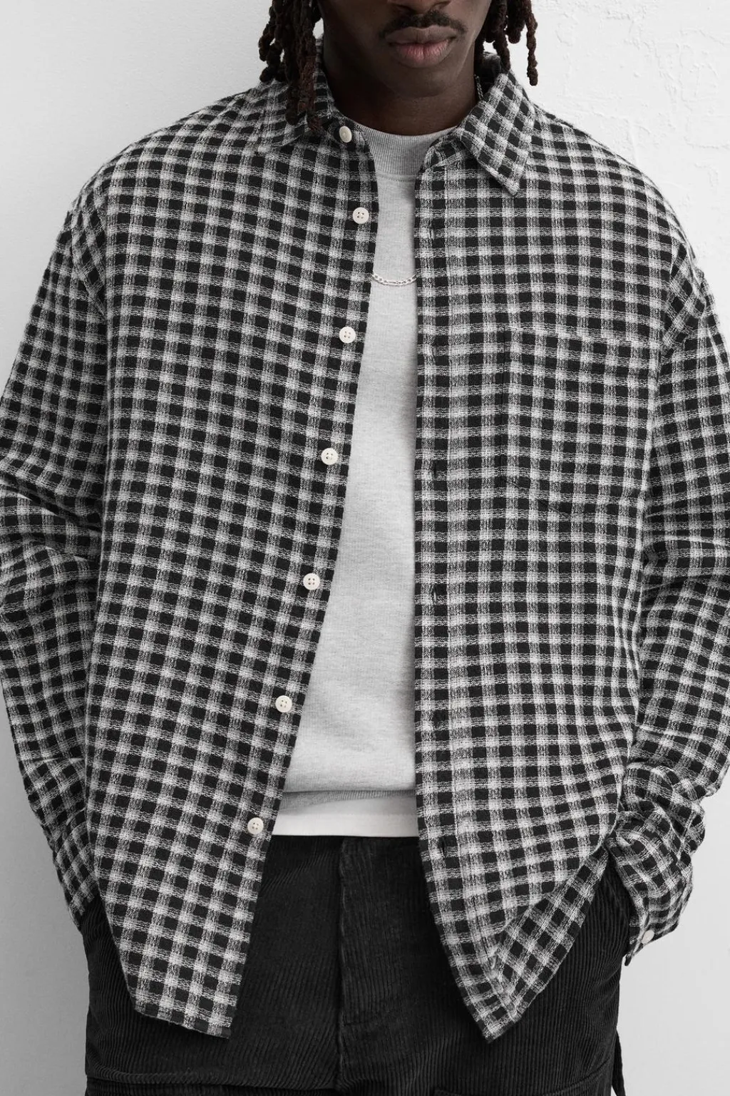 New CAMISA ESTRUCTURA CUADROS Hombre Camisas