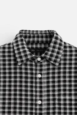 New CAMISA ESTRUCTURA CUADROS Hombre Camisas