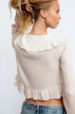 Online CAMISA ESTRUCTURA CUELLO BOBO Mujer Camisas / Blusas