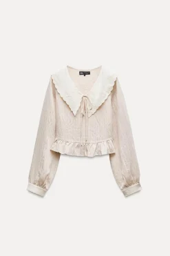 Online CAMISA ESTRUCTURA CUELLO BOBO Mujer Camisas / Blusas