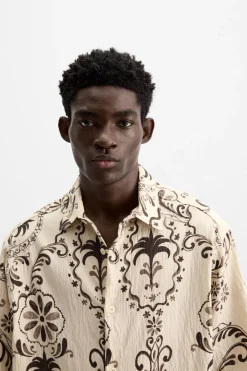 Clearance CAMISA ESTRUCTURA ESTAMPADA Hombre Camisas