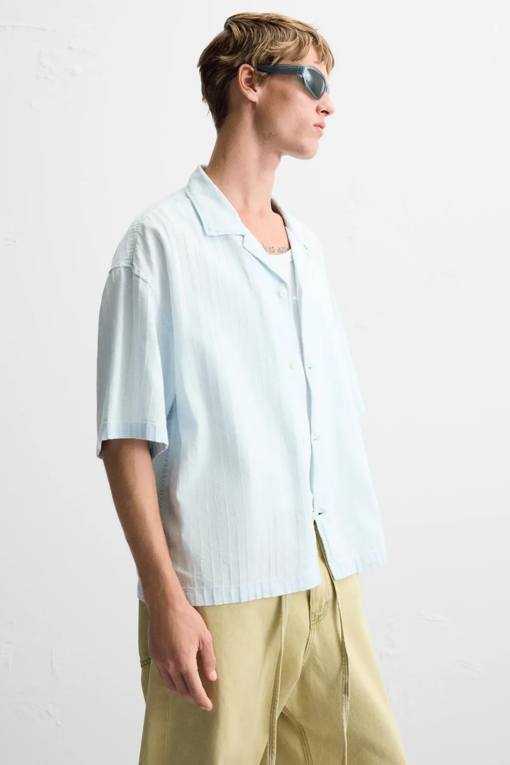 New CAMISA ESTRUCTURA LAVADA Hombre Camisas